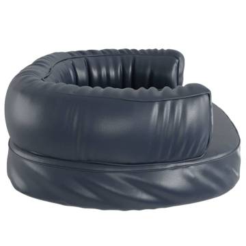 Ergonomic Foam Dog Bed - Dark Blue Faux Leather 60x42 cm