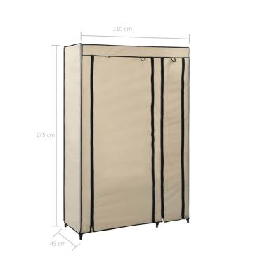 Folding Wardrobes 2 pcs Cream - Space-Saving Storage Solution