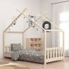 Kids Bed Frame Solid Pine Wood 70x140 cm Colour brown Size 70 x 140 cm 