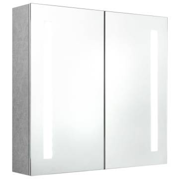 LED Bathroom Mirror Cabinet - Concrete Grey | 62x14x60 cm