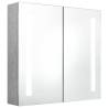 LED Bathroom Mirror Cabinet - Concrete Grey | 62x14x60 cm