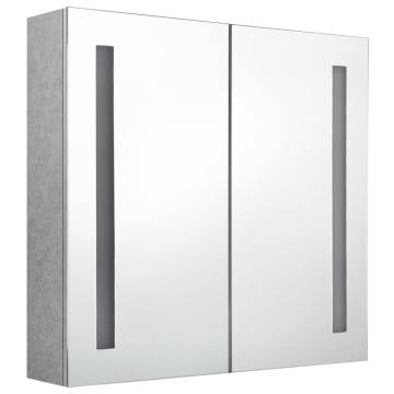 LED Bathroom Mirror Cabinet - Concrete Grey | 62x14x60 cm