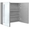 LED Bathroom Mirror Cabinet - Concrete Grey | 62x14x60 cm