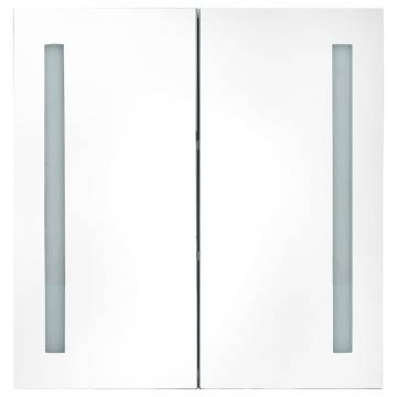 LED Bathroom Mirror Cabinet - Concrete Grey | 62x14x60 cm