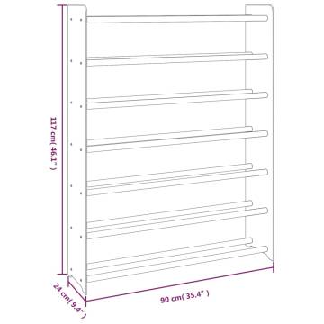 Shoe Rack Grey 90x24x117 cm - Stylish & Sturdy Storage