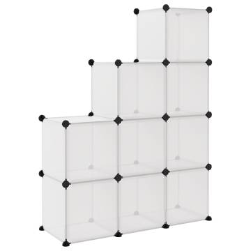 9-Cube Transparent PP Storage Cube Organiser | HipoMarket UK