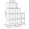 9-Cube Transparent PP Storage Cube Organiser | HipoMarket UK