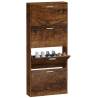 Shoe Cabinet Smoked Oak - Modern Storage Solution | HipoMarket