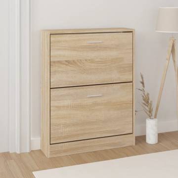 Shoe Cabinet Oak 59x17x81 cm | Stylish Engineered Wood Storage