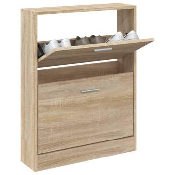 Shoe Cabinet Oak 59x17x81 cm | Stylish Engineered Wood Storage