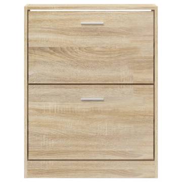 Shoe Cabinet Oak 59x17x81 cm | Stylish Engineered Wood Storage