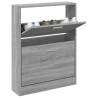 Shoe Cabinet Grey Sonoma 59x17x81 cm | Organised Storage