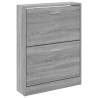 Shoe Cabinet Grey Sonoma 59x17x81 cm | Organised Storage