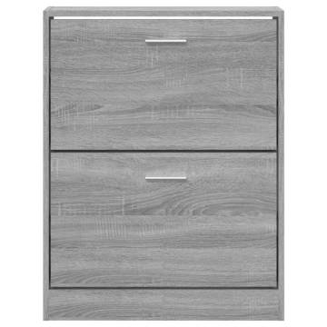 Shoe Cabinet Grey Sonoma 59x17x81 cm | Organised Storage