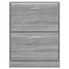 Shoe Cabinet Grey Sonoma 59x17x81 cm | Organised Storage