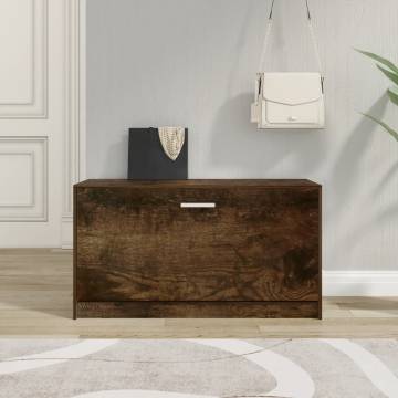 Shoe Bench Smoked Oak 80x24x45 cm | Stylish Shoe Storage