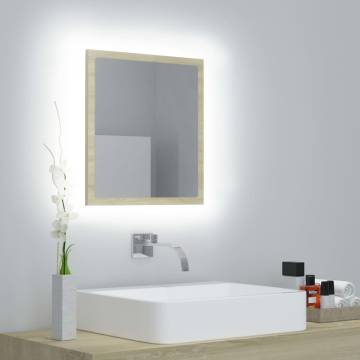 LED Bathroom Mirror Sonoma Oak - 40x8.5x37 cm | HipoMarket