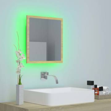 LED Bathroom Mirror Sonoma Oak - 40x8.5x37 cm | HipoMarket