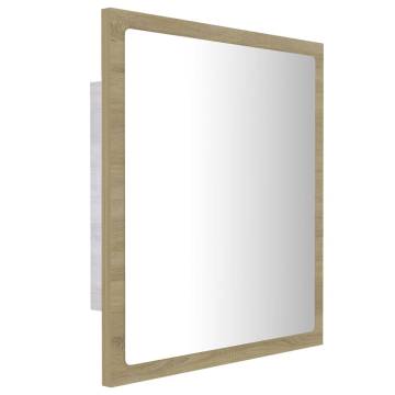 LED Bathroom Mirror Sonoma Oak - 40x8.5x37 cm | HipoMarket