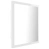 LED Bathroom Mirror High Gloss White - Contemporary Style