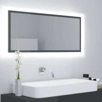 LED Bathroom Mirror High Gloss Grey - Stylish & Functional