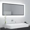 LED Bathroom Mirror High Gloss Grey 100x8.5x37 cm Acrylic Colour high gloss grey Quantity in Package 1 