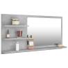 Concrete Grey Bathroom Mirror with 3 Shelves - Hipomarket