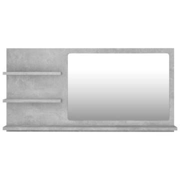 Concrete Grey Bathroom Mirror with 3 Shelves - Hipomarket