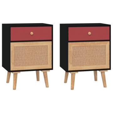 Trendy Black Bedside Cabinets - 2 pcs | Hipomarket UK