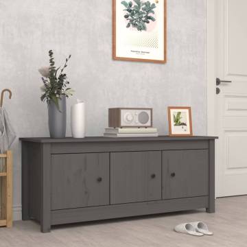 Shoe Cabinet Grey 110x38x45.5 cm - Solid Pine Wood Storage