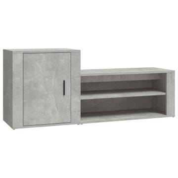 Shoe Cabinet Concrete Grey | Stylish Engineered Wood Storage