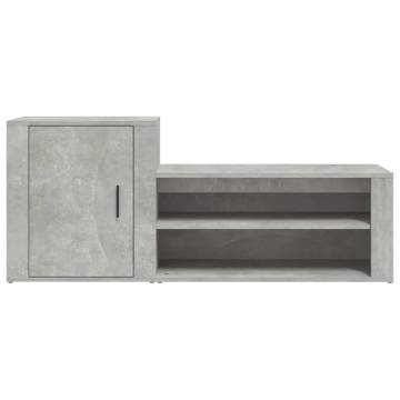 Shoe Cabinet Concrete Grey | Stylish Engineered Wood Storage