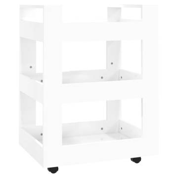 High Gloss White Kitchen Trolley - 60x45x80 cm | HipoMarket