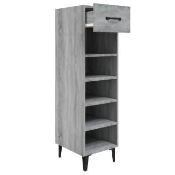 Shoe Cabinet Grey Sonoma - 30x35x105 cm Engineered Wood