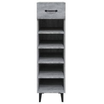 Shoe Cabinet Grey Sonoma - 30x35x105 cm Engineered Wood