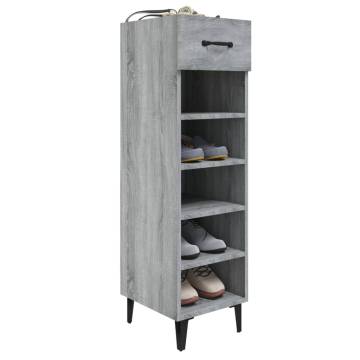 Shoe Cabinet Grey Sonoma - 30x35x105 cm Engineered Wood