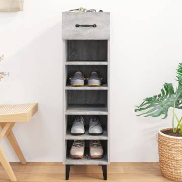 Shoe Cabinet Grey Sonoma - 30x35x105 cm Engineered Wood