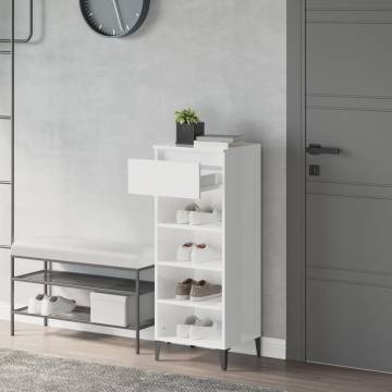 High Gloss White Shoe Rack - Stylish & Practical Storage