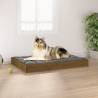 Dog Bed Honey Brown 91.5x64x9 cm Solid Wood Pine Colour honey brown Size 91.5 x 64 x 9 cm 