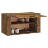 Wall-mounted Shoe Cabinet in Smoked Oak - Stylish & Space-Saving