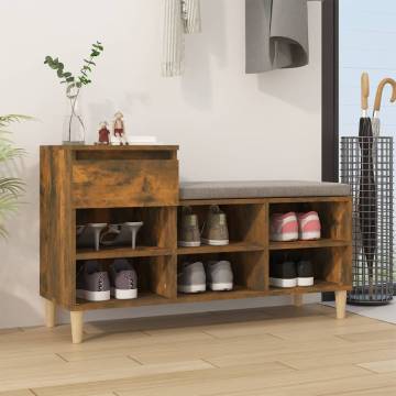 Shoe Cabinet Smoked Oak - Elegant Storage Solution