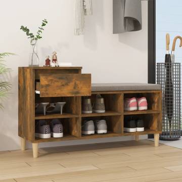 Shoe Cabinet Smoked Oak - Elegant Storage Solution