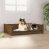 Dog Bed Honey Brown 95.5x65.5x28 cm Solid Pine Wood Colour honey brown Size 95. 5 x 65.5 x 28 cm 