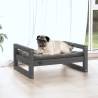 Dog Bed Grey 65.5x50.5 cm Solid Pine Wood – Comfortable & Stylish