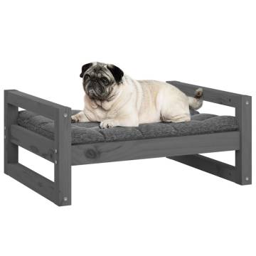 Dog Bed Grey 65.5x50.5 cm Solid Pine Wood – Comfortable & Stylish