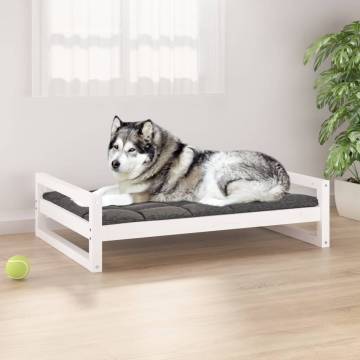 Comfortable White Dog Bed - Solid Pine Wood | Hipo Market