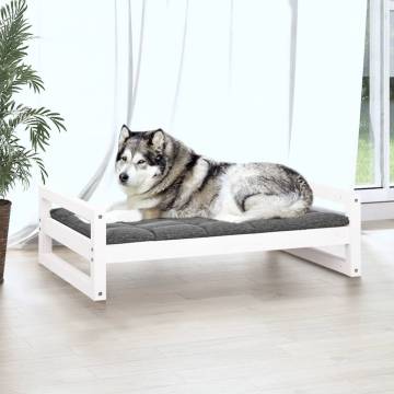 Comfortable White Dog Bed - Solid Pine Wood | Hipo Market