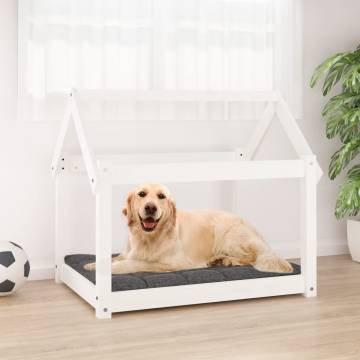 Dog Bed White 81x60x70 cm - Solid Pine Wood for Comfort