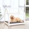 Dog Bed White 81x60x70 cm - Solid Pine Wood for Comfort