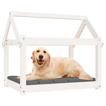 Dog Bed White 81x60x70 cm - Solid Pine Wood for Comfort